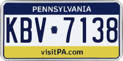 PA license plate KBV7138