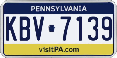 PA license plate KBV7139