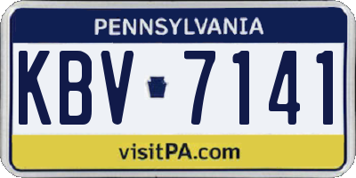 PA license plate KBV7141