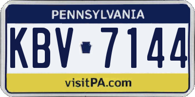 PA license plate KBV7144