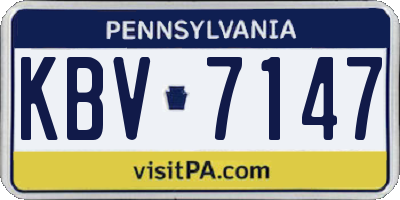 PA license plate KBV7147