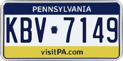 PA license plate KBV7149