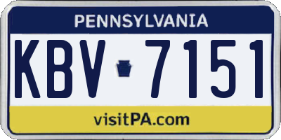 PA license plate KBV7151