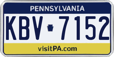PA license plate KBV7152