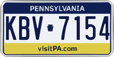 PA license plate KBV7154