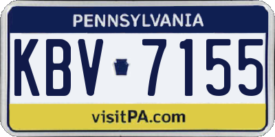 PA license plate KBV7155