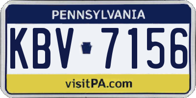 PA license plate KBV7156
