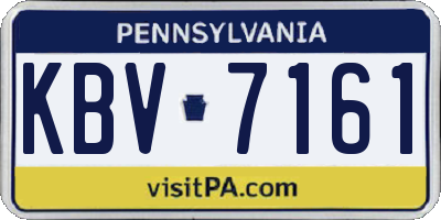 PA license plate KBV7161