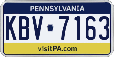 PA license plate KBV7163