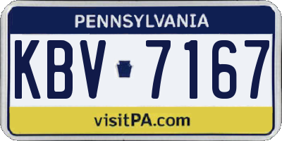 PA license plate KBV7167