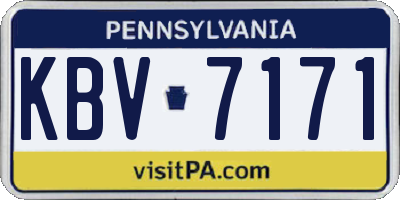 PA license plate KBV7171