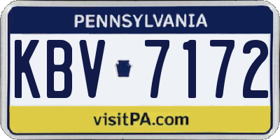 PA license plate KBV7172