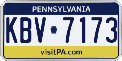 PA license plate KBV7173