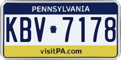 PA license plate KBV7178