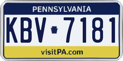 PA license plate KBV7181