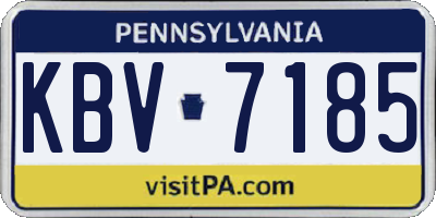 PA license plate KBV7185