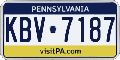 PA license plate KBV7187