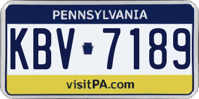 PA license plate KBV7189