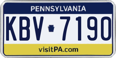 PA license plate KBV7190