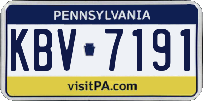 PA license plate KBV7191