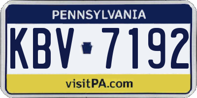 PA license plate KBV7192
