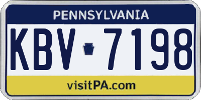 PA license plate KBV7198