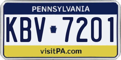 PA license plate KBV7201