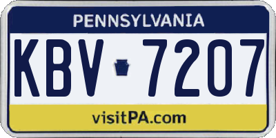 PA license plate KBV7207