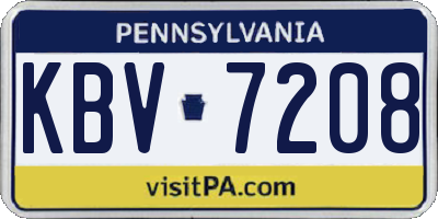 PA license plate KBV7208