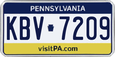 PA license plate KBV7209