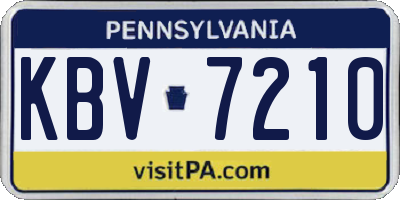 PA license plate KBV7210