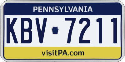 PA license plate KBV7211