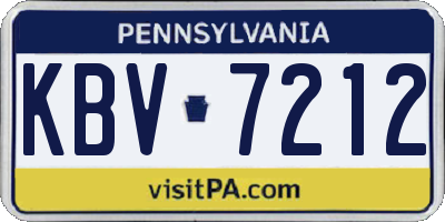 PA license plate KBV7212