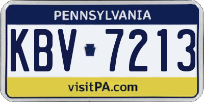 PA license plate KBV7213