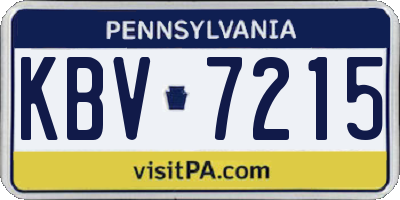 PA license plate KBV7215
