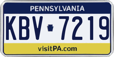 PA license plate KBV7219