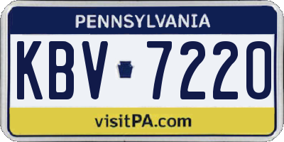 PA license plate KBV7220