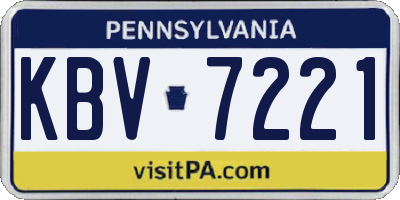 PA license plate KBV7221