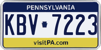PA license plate KBV7223