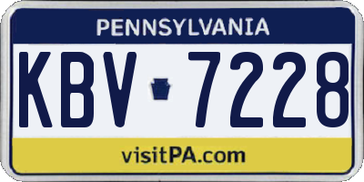 PA license plate KBV7228