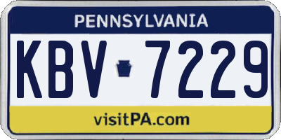 PA license plate KBV7229