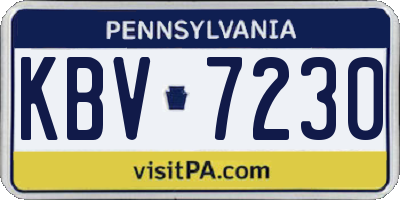 PA license plate KBV7230