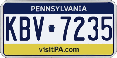 PA license plate KBV7235