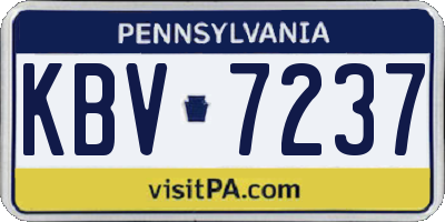 PA license plate KBV7237