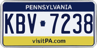 PA license plate KBV7238