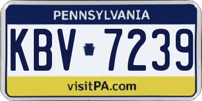 PA license plate KBV7239