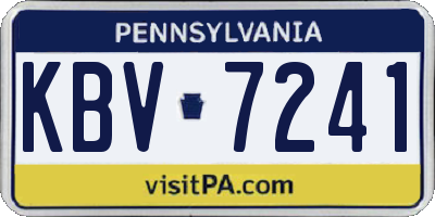 PA license plate KBV7241