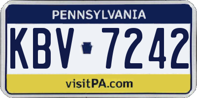 PA license plate KBV7242