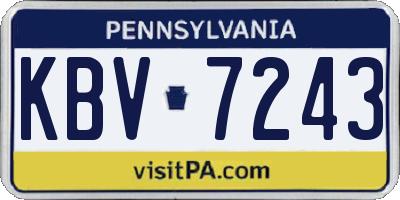 PA license plate KBV7243