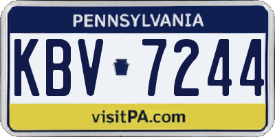 PA license plate KBV7244